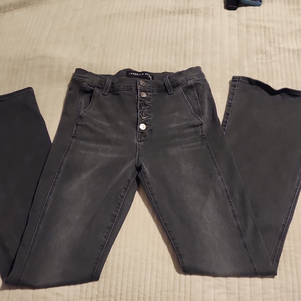 Veronica Beard Charcoal Flare Jeans